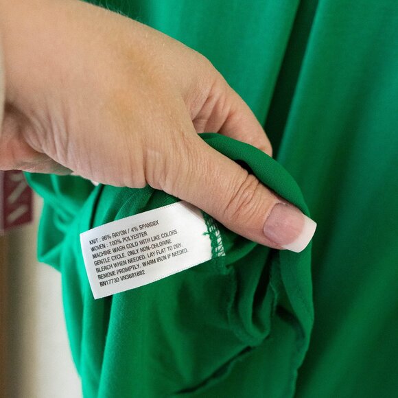 Merona NWT Green Sleeveless Tank Top XL | Layered Hem Flowy Fit - Picture 7 of 7